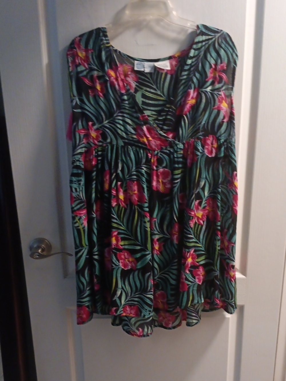 Sorbet Girls Tropical Floral Swing Dress - Pink & Green, Beach/pool Cover Up